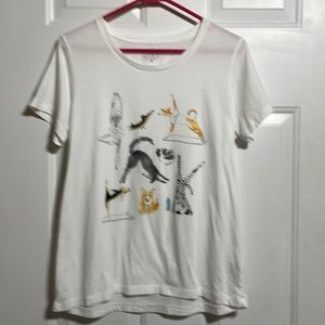 J Crew Yoga Dog Collector Tee Medium